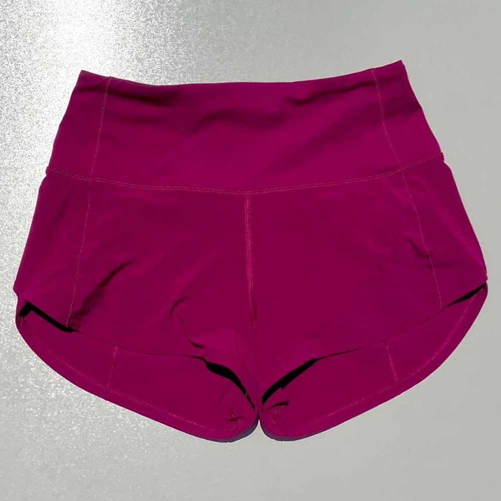 Lululemon raspberry pink Speed-up 2.5 running shorts